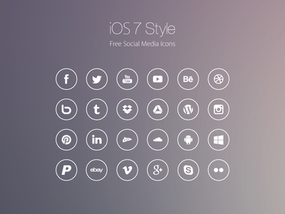 iOS7 Style Social Media Icons